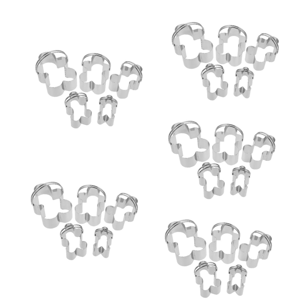 Alipis 25 Pièces Ensemble De 5 Anneaux De Mousse Biscuit Chocolat Coupe-biscuits Bonhomme En D'épice Anneau De Mousse Portable Coupe-biscuits De Noël Acier Inoxydable Silver