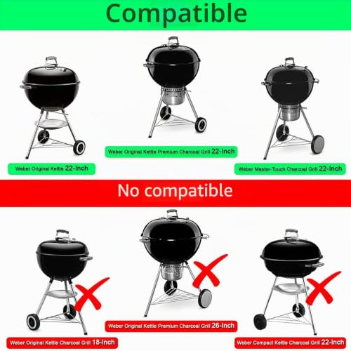 Miniatura 3 de Gftime 57cm Placa Caliente Para Parrilla Weber Master Touch De Y Parrillas De Carbón Hervidor Originales, Parrilla De Carbón Napoleón De 57 Cm, Pliegues De Mesa Para Barbacoa Al Aire Libre