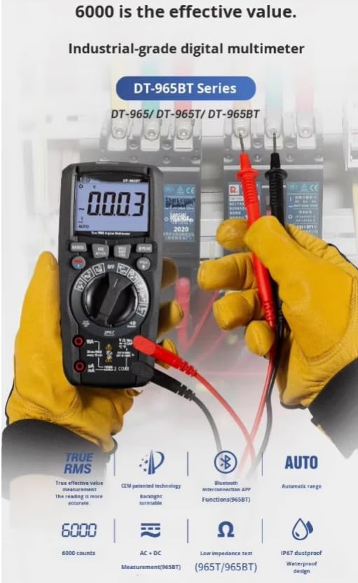 DT-965T Multimetro digitale antiBurn ad alta precisione electricalMeter TrueRMS