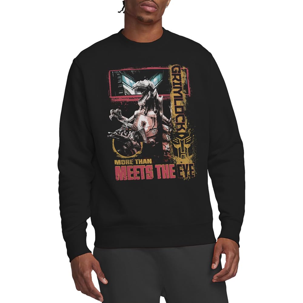 Hasbro Unisex Black Transformers Generations Heroic Dinobot Grimlock Sweatshirt, Large