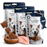 ECO WOOF Fisch Hundeleckerli | 100% Wels Chips - 375 g - Hypoallergen - Single-Protein - Getreidefrei - Hunde Snack mit Omega 3 & Kollagen - Ideal für empfindliche Hunde - Ideal als Trainingsleckerli