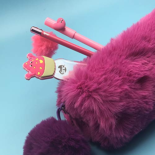 Tinc- Fur Barrel Pencil Case for Kids Pelliccia