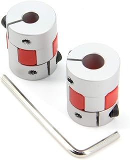 2PCS 6.35mm to 8mm Aluminium Plum Flexible Shaft Coupling Diameter20mm Length25mm 6.35x8mm Motor Connector Flexible Coupler for 3D Printer CNC Machine and Servo Stepped Motor（6.35x8mm）