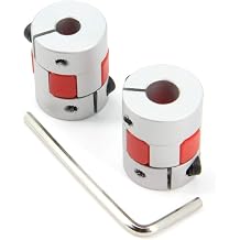 2PCS 6.35mm to 8mm Aluminium Plum Flexible Shaft Coupling Diameter20mm Length25mm 6.35x8mm Motor Connector Flexible Coupler for 3D Printer CNC Machine and Servo Stepped Motor6.35x8mm