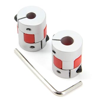 2 Pieces 6.35 mm to 8 mm Aluminium Plum Flexible Shaft Coupling Diameter 20 mm Length 25 mm Motor Connection Flexible Coupling for 3D Printer CNC Machine and Servo Stepper Motor 6.35 x 8