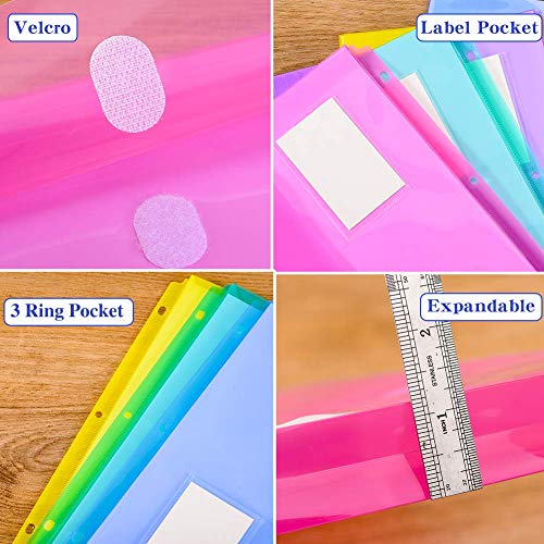 10 Pack Expandable Poly Binder Pocket with 1Inch Gusset, Side Loading