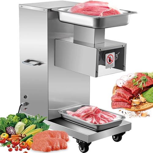 Cortador de carne eléctrico de 750 W, 240 kg/h, de acero inoxidable, con hoja de 3 mm, para cocina, restaurante, supermercado