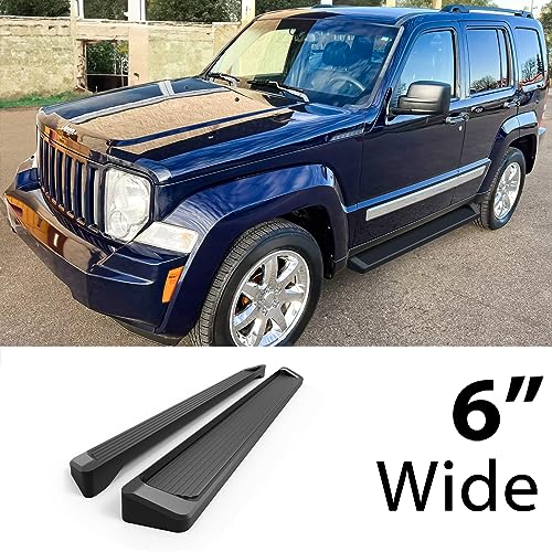 Estribos HD Ridez 6" Negros para Jeep Liberty 2008-2013 miniatura 2