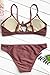 CUPSHE Women's Fluffy Cloud Tie Bikini Set Beach Swimwear Bathing Suit,Red,Medium