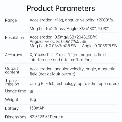 image for WITMOTION [Bluetooth 5.0 Accelerometer+Inclinometer] WT901BLECL MPU925