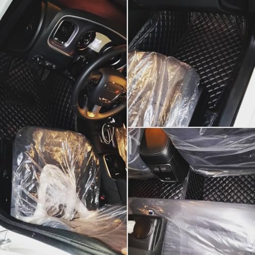 Image of 7D Car Floor Mat for Maruti Suzuki S-Cross (2019-2022) | 7D Ultra Premium PU Leather II Double Stitching II Fully Customise Fit Car Floor Tray Mats Specific Model - Black with Red