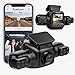Rhorawill 3 Lens 1080P Dashcam Auto Vorne Hinten Dash Cam mit WiFi, Autokamera mit Super Nachtsicht, 330° Weitwinke, G-Sensor, WDR, Loop-Aufnahme, 24H Parküberwachungs, Auto Kamera Max Support 128GB