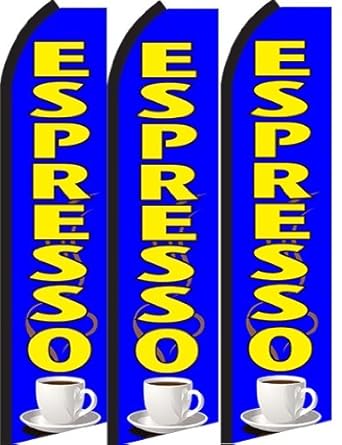 Espresso Standard Size Swooper Feather Flag Sign Pk of 3 (11.5x 2.5 Feet)