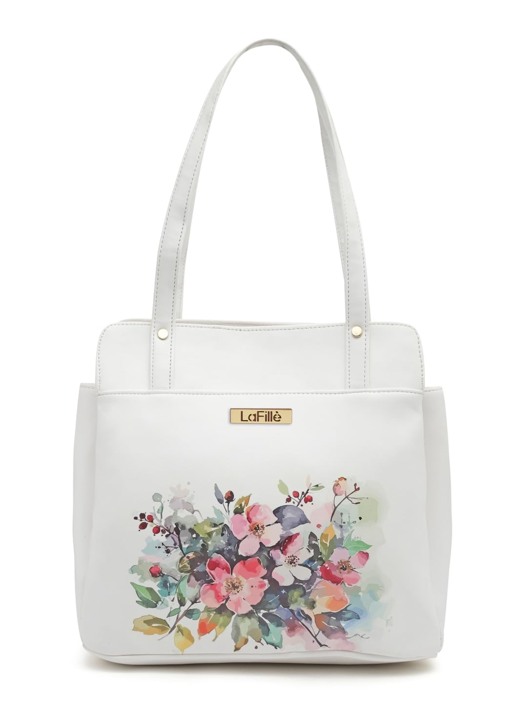 LaFille Latest Printed Handbag for Women & Girls | Handheld | Ladies Purse & Tote Bag | Handbags for Office & College (White) (DGN 1011WH) (B0DBM5LCLJ) Amazon Price History, Amazon Price Tracker