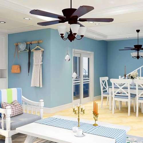 Image of 4 Pcs Ceiling Fan Pull Chain Extenders 13 Inch Fan Pull Chain Extension Classic Drop Shaped Pendant Beaded Ball Cord with Connector Decorative Pull Chains for Ceiling Fans and Lights (Silver)