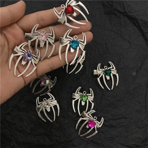 Zhoumeiwensp 2Pcs Halloween Metal Hair Clips Retro Spider Hairpin With Punk Clips Novelty Hair Style Making (Red_1) #TOP4