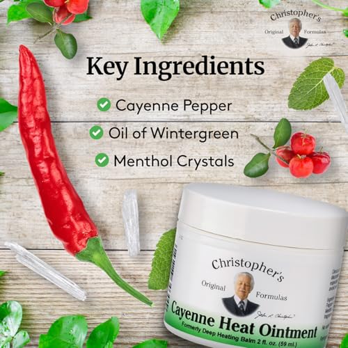 Image of Christopher's Original Formulas Cayenne Heat Ointment, Warming Herbal Topical for Discomfort & Circulation, 2 fl oz