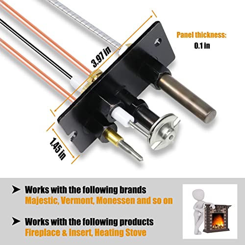 Kalageen 10002264 Propane & Natural Gas Fireplace Pilot Assembly, Include Pilot Tube, Thermocouple, Thermopile, And Ignitor Wire. Used For Fireplaces And Stoves. #TOP2