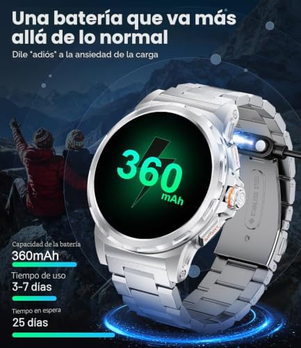 Reloj Inteligente Hombre con 3 Correas, 1.43″ HD AMOLED Smartwatch Hombre con Llamadas Bluetooth, Monitor de Sueño, 5ATM Impermeable, 100+ Modos Deportivos para Android iOS 8