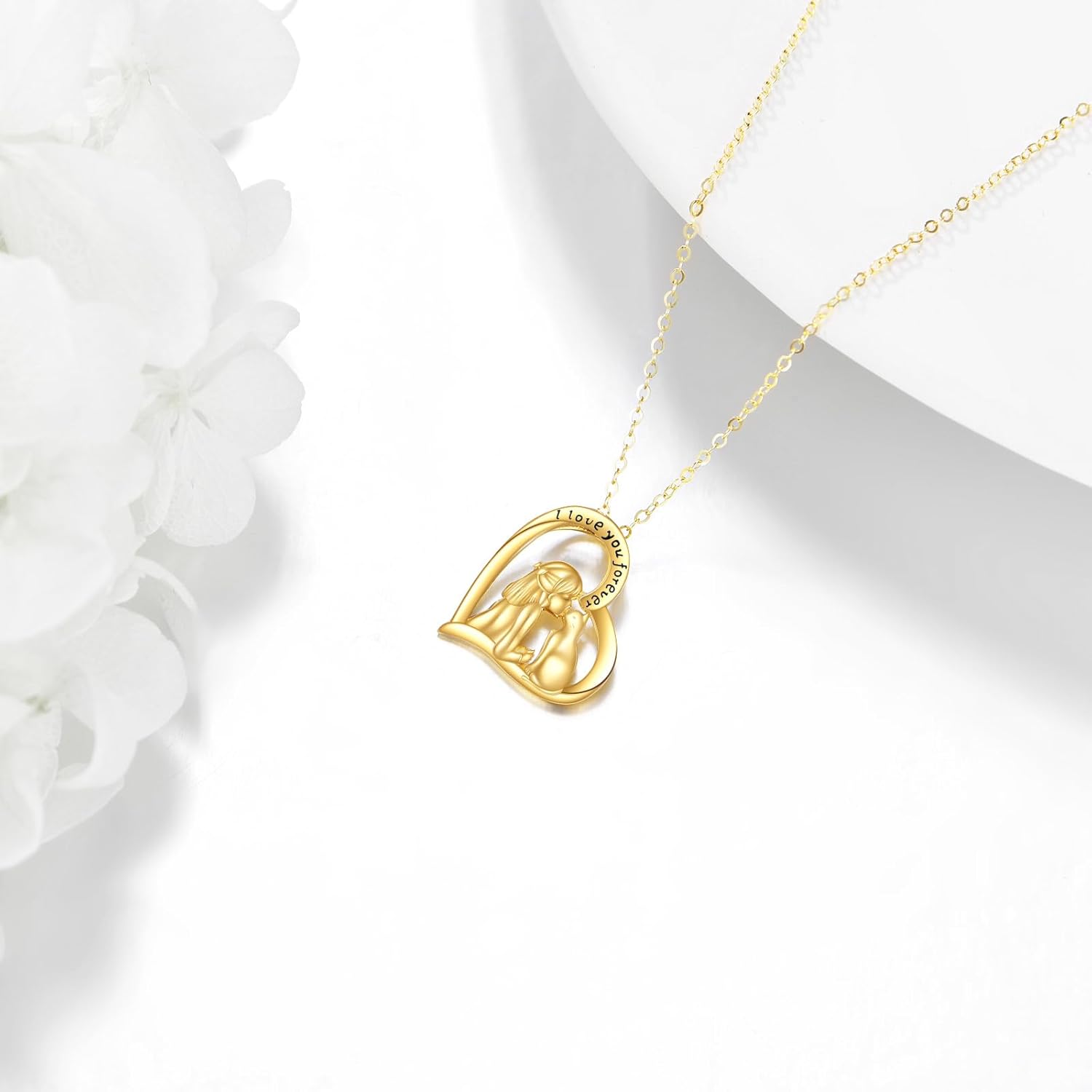 KECHO Christmas Gifts 14k Solid Gold Animals Necklace for Women Giraffe Bee Elephant Ladybug Koala Axolotl Horse Unicorn Cat Necklaces Pendant Jewelry Mothers Day Birthday for Mom Wife Friends - Image 5