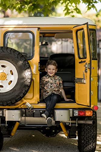 Pladra, Toddler Boy and Girl Printed Short Sleeve Cotton Shirt2