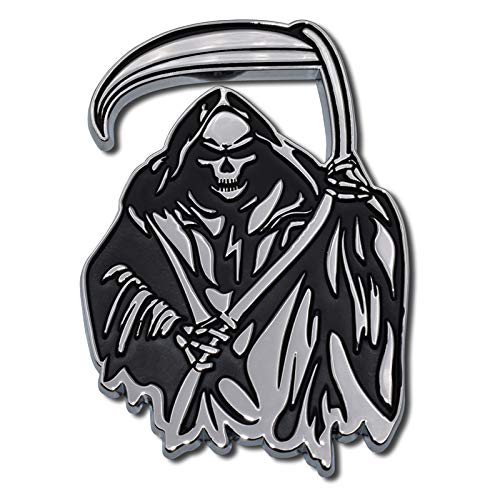Image of Elektroplate Exclusive Metalhead Collection Reaper All Metal Emblem for Cars, Trucks, and All Auto | Universal Fit at 3.4 inch x 2.4 inch | Weatherproof