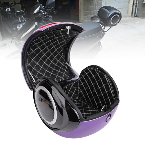 Top Case de L en ABS étanche violet avec dossier pour moto