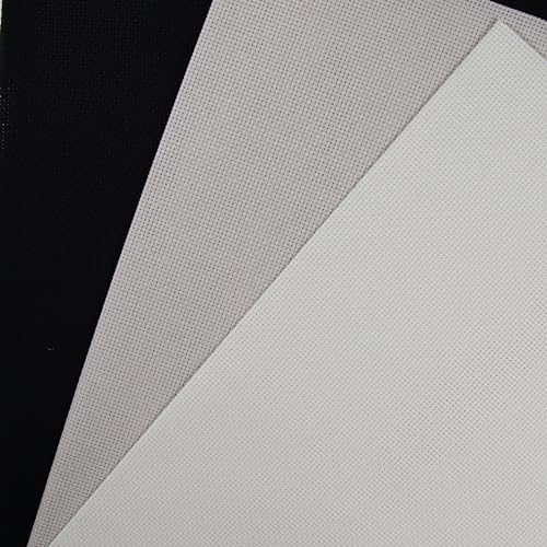 Image of KCS 3 pc of 12 inch x 18 inch(30cmx45cm) 16CT Counted Cotton Aida Cloth Cross Stitch Fabric (Antique White+Pearl Grey+Black)