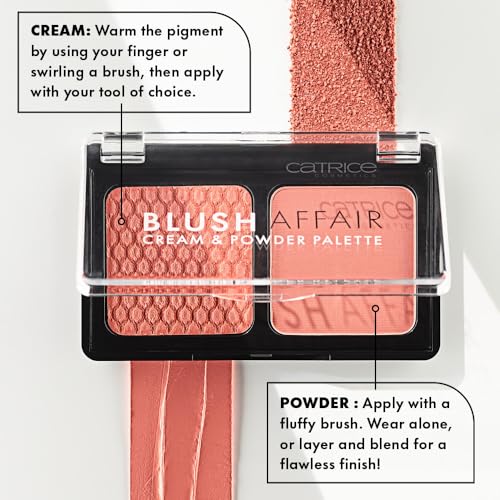Catrice Cosmetics Paleta de colorete en polvo y en crema Blush Affair, resultado inmediato, luminoso, reluciente, color intenso, 6g - imagen 3