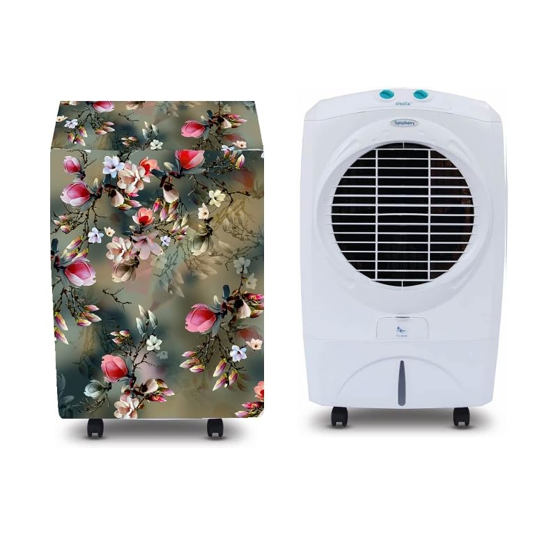 Image of Printed Cooler Cover Compatible for Symphony Siesta 45 litres Desert Air Cooler, Waterproof Cover, Size (LXBXH) 70 X 53 X 103 Cm, Green.
