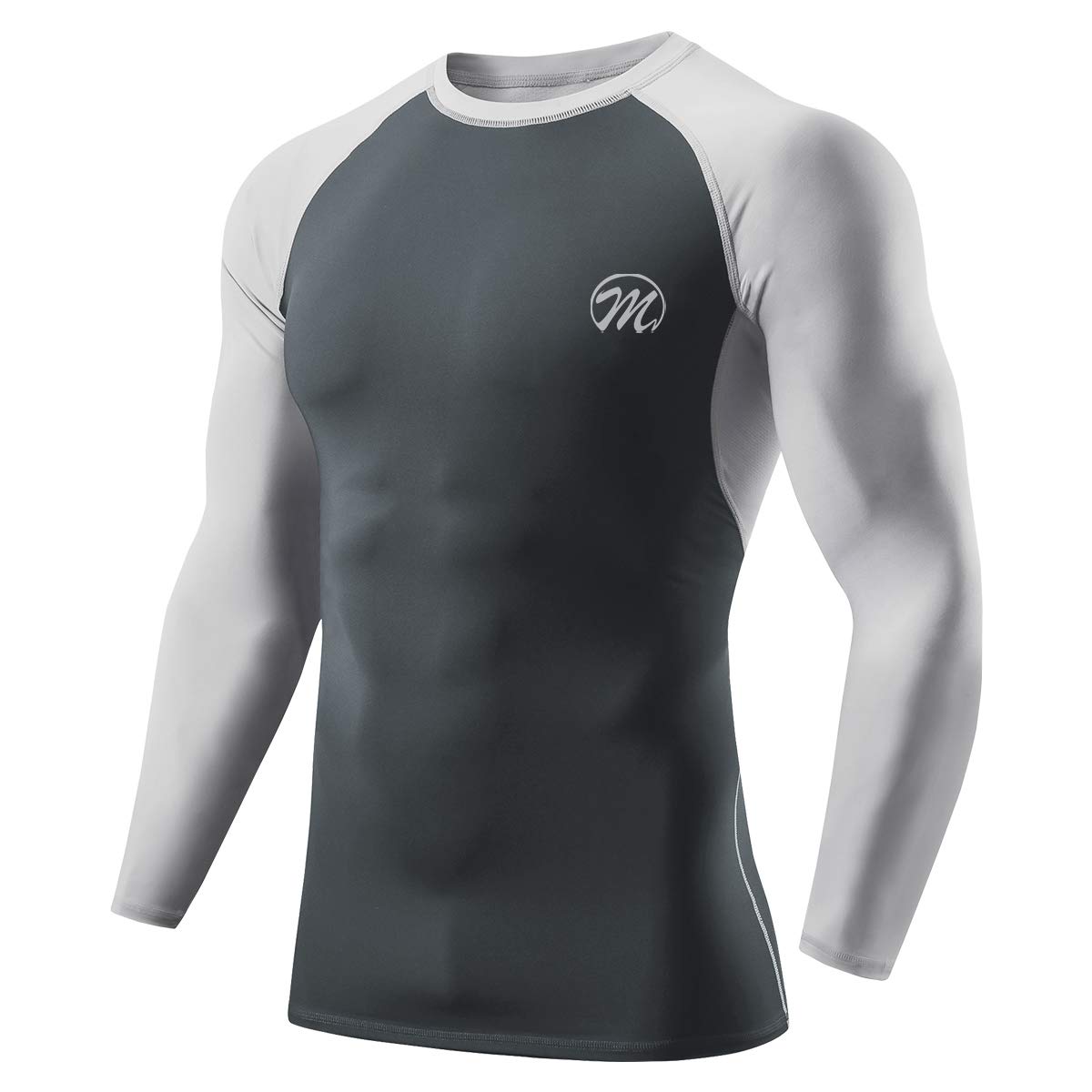 MEETWEEMen’s Compression Tops, Long Sleeve Base Layer T-Shirt Cool Dry Running Top Sport Shirts for Fitness Gym Workout