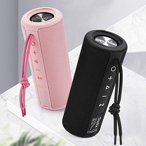 Waterproof Portable Bluetooth Speaker with Crystal Clear Stereo Sound, Rich Bass, 66 ft Wireless Range, Built-in Mic, IPX6, for Home, Shower, Travel, Outdoor Speaker -Black