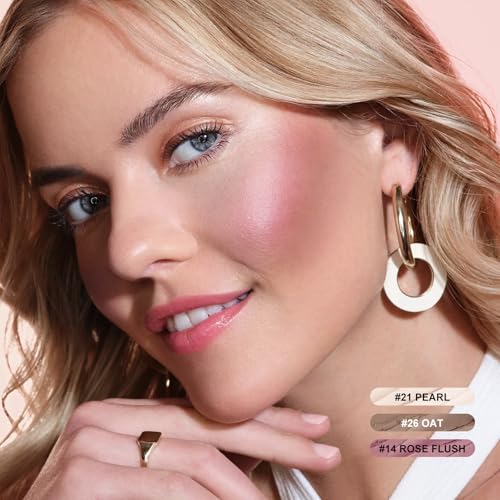 Image of FOCALLURE 3 Pcs Cream Contour Sticks,Shades with Highlighter & Bronzer & Blush,Non-greasy Long-wear Face Contouring Pen,Easy to Sculpt the Face and Create a Lightweight Finishing Makeup,LIGHT-SKIN