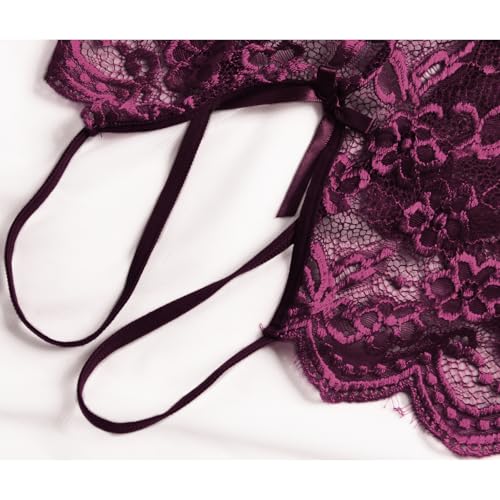 Image of Ababoon Women One Piece Lingerie Lace Sexy Baby Dolls Teddy Sleepwear