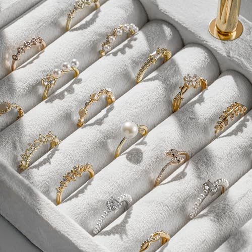 Image of Jewelry Organizer Stand for Necklaces, Bracelets, Earrings, Rings, White | 3 Tier Velvet Bracelet Holder Display | Jewelry Organizers and Storage | Jewelry Tree | Jewelry Towers
