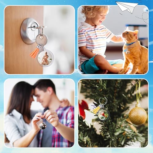 Image of Yaomiao Acrylic Photo Keychain with Tassel Clear Blank Custom Keychain Frame Holder Insert Picture Keyring Making Kit