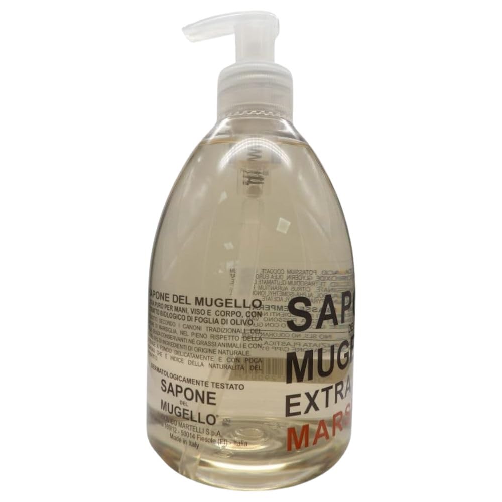 Sapone Extra Puro,MARSIGLIA, Per Mani, Viso e Corpo, Con Estratto Biologico Di Foglia Di Olivo 500ml + Panno SOFT In Lattice, Formato 30x30cm (6 Unità + Panno)