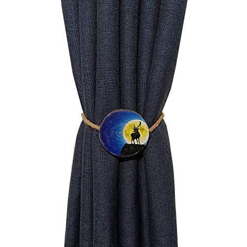 YYC Vorhängeschlaufe aus natürlichem Holz, rund, magnetisch, 1 Paar Stil 1