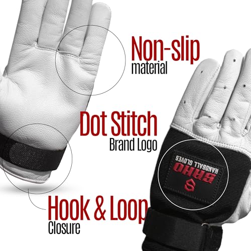 Handball Gloves Unpadded Premium Leather with Wrist Strap (Pair,Small) - Thumbnail 2