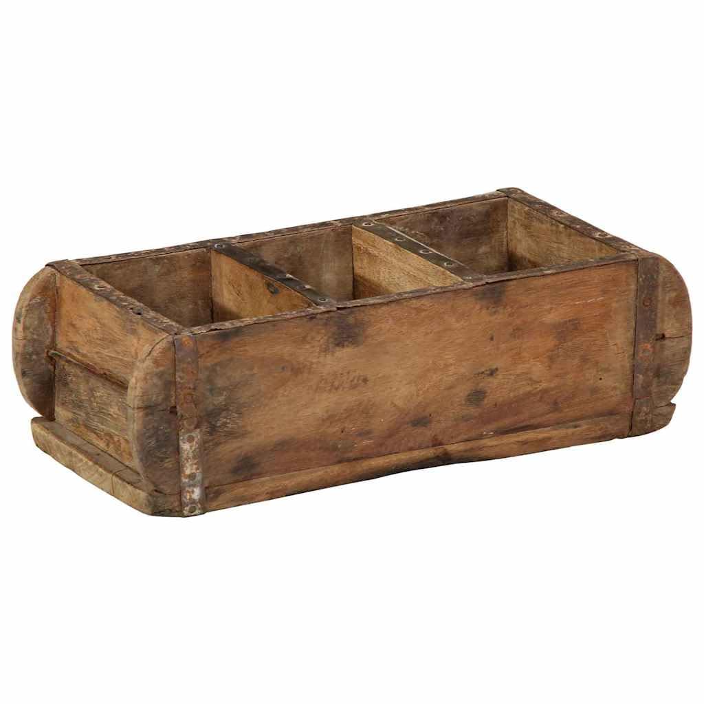 Generico Vassoio 4 PCS Marrone 30 x 14 x 9 cm Legno Recuperato Massello,Casa e Giardino,Forniture domestiche,Immagazzinamento e organizzazione,Borse per la casa,Marrone,5.5 kg,4019613