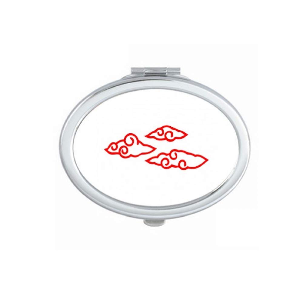 Clouds Flowers Imply Country Mirror Portable Fold Hand Makeup Double Side Glasses