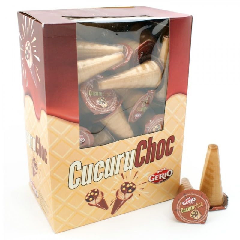 Cucuruchos de Galleta Rellenos de Chocolate – Pack 60 Unidades | Snack Crujiente y Divertido Sabor Cacao | Ideal para Fiestas y Eventos (Chocolate y Mini Galletas)