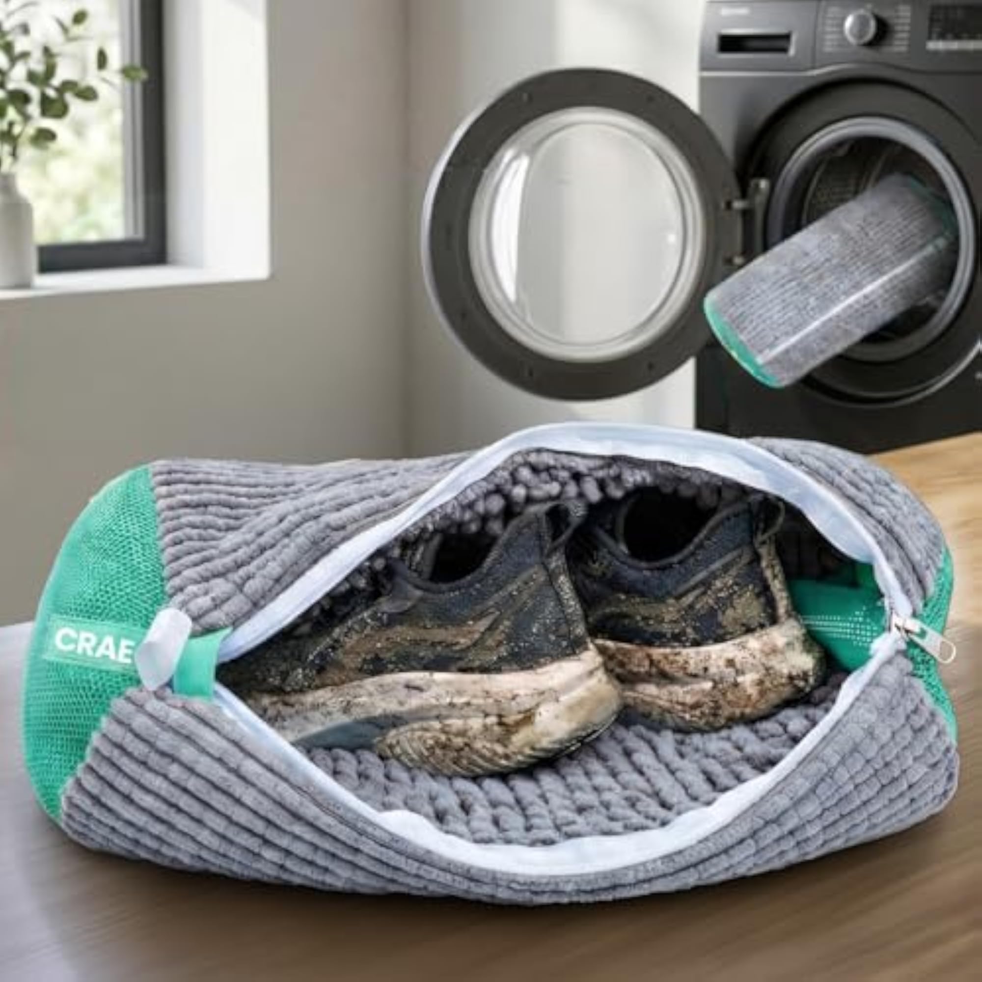 Reusable Shoe Laundry Bag for Washing Machine, Grey