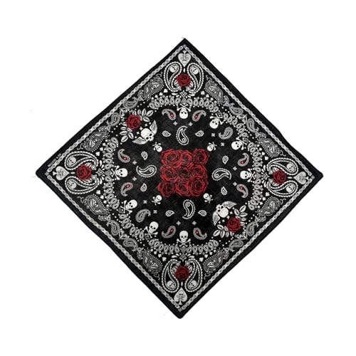 Multiuse Neckerchief Skull Print Hairband Scarf For Girls Boy Gothic Headscarf Adult Halloween Neck Scarf Accessories Novelty