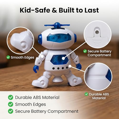 Image of Dancing Robot Toy for Kids |3D Lights Music Toy | Remote App Controlled | Gift for Boys & Girls 2+ Year | USB Rechargeable Type-C | Battery Operated Fun for Boys Girls [White 99444-2]