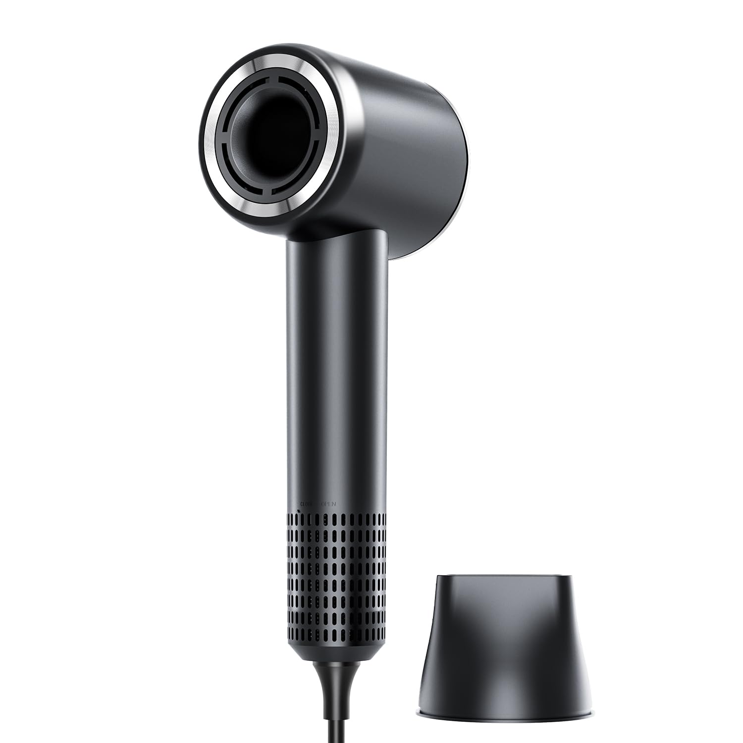 【2026新型登場・高濃度5億マイナスイオン】 ドライヤー 大風量 速乾 1400W 高速風 4段階温度＆3段階風量 ヘアドライヤー 軽量 過熱防止 磁吸ノズル付 携帯用ドライヤー 静音 コンパクト 日本向け設計 旅行用／家庭用 (ブラック)