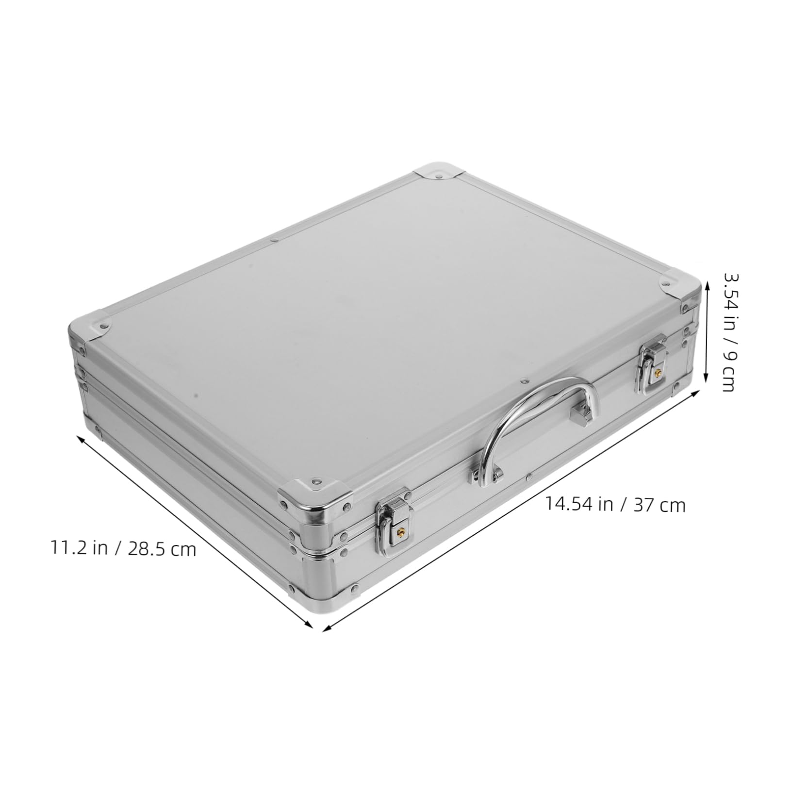 Caja de Herramientas Portátil de Aluminio Protección Antiimpactos, Cerradura Segura, Capacidad Mediana 36x27,5x7 Cm, Organizador Multiusos para Camping y Uso Profesional, 1 Unidad