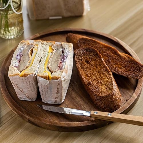 Bandeja de madera decorativa redonda 11,6 pulgadas de centro de mesa 4