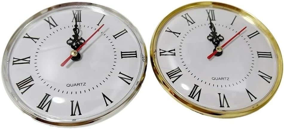 Decor 130MM Quartz Movement Round Clocks for Head Insert Classic Clock Craft Roman Numerals Watch Handmade DIY Replacement Part for Living Room(Gold)