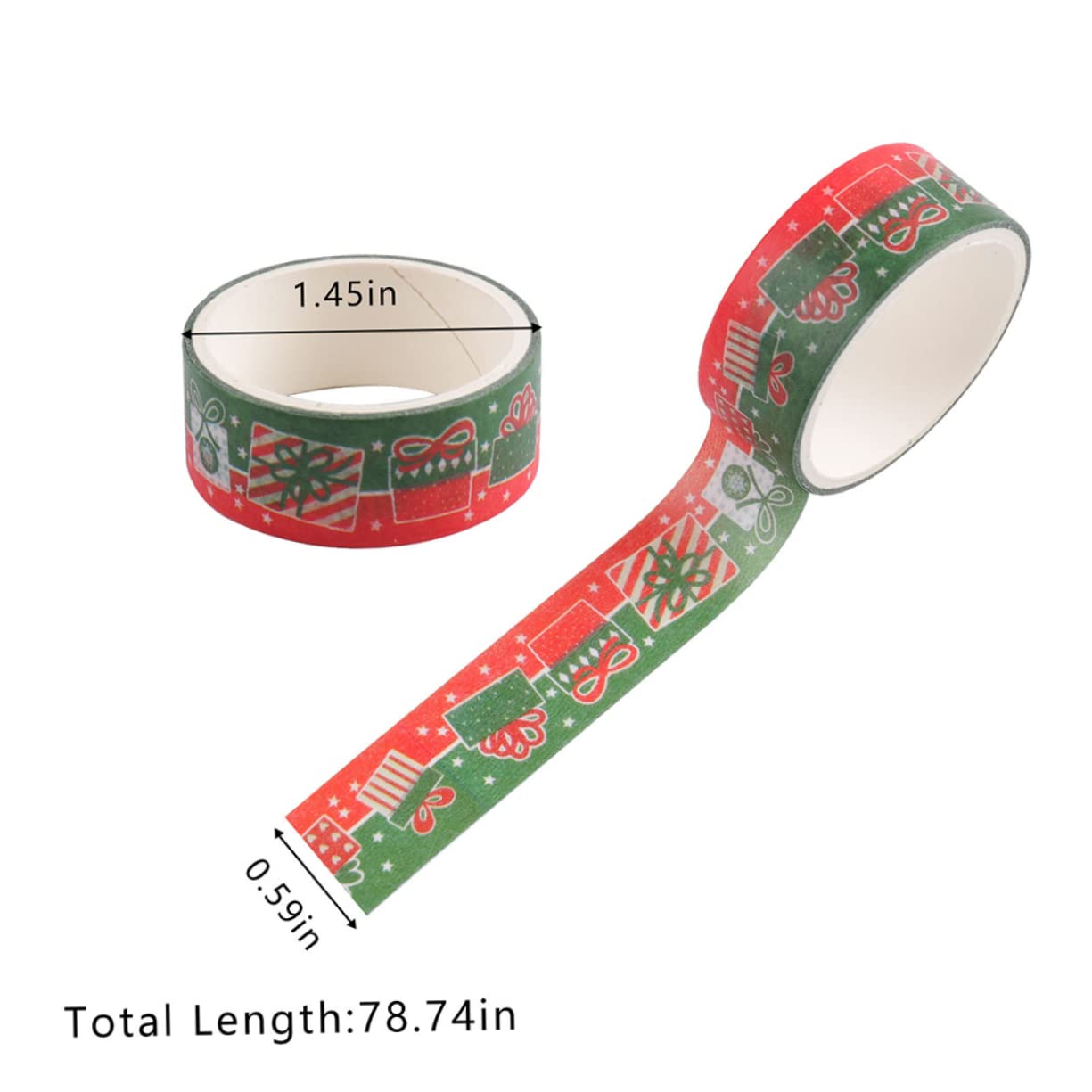 Didiseaon 72rollos Cintas Washi Decorativas De Navidad De Adhesivo para Manualidades y Tarjetas Festivas Diseño Temático Navideño